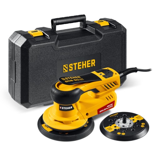 STEHER BOS-50 Duo, d125 / d150 мм, 5.0 мм, 350 Вт, бесщеточная орбитально-шлифовальная машина, кейс (BOS-50)