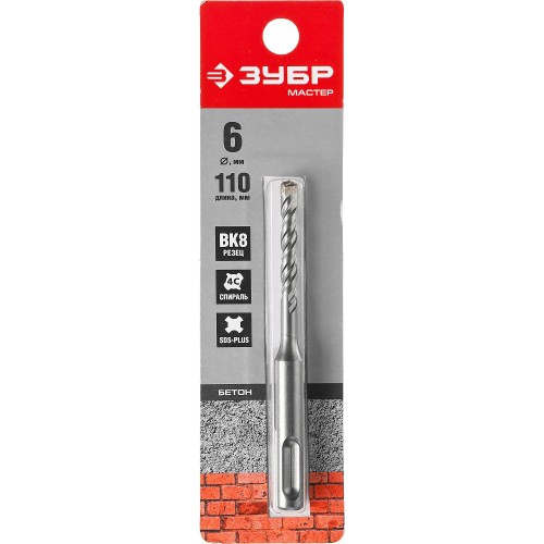 ЗУБР 6 x 110 мм, SDS-plus бур (29315-110-06) ЗУБР 6 x 110 мм, SDS-plus бур (29315-110-06)