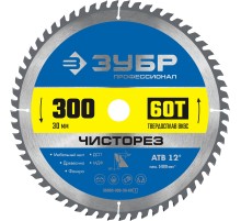 ЗУБР Чисторез, 300 x 30 мм, 60Т, пильный диск по дереву, Профессионал (36905-300-30-60)