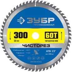 ЗУБР Чисторез, 300 x 30 мм, 60Т, пильный диск по дереву, Профессионал (36905-300-30-60)