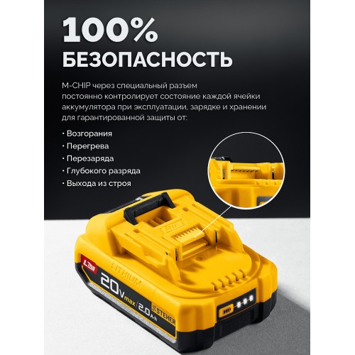 STEHER 20 В, 65 Н·м, без АКБ (LMS), бесщеточная дрель-шуруповерт (CB-65)