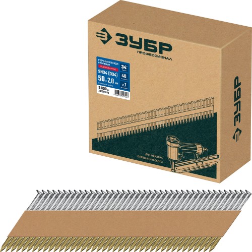 ЗУБР SN34 (D34) 50 х 2.8 мм, реечные гвозди рифленые оцинкованные, 5000 шт (305399-50) ЗУБР SN34 (D34) 50 х 2.8 мм, реечные гвозди рифленые оцинкованные, 5000 шт (305399-50)