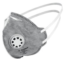 ЗУБР ПГ-80, класс защиты FFP1, плоская, с угольным слоем, фильтрующая полумаска с клапаном выдоха, Профессионал (11167)