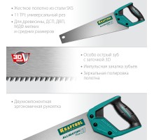KRAFTOOL Alligator Fine 11, 400 мм, ножовка для точного реза (15203-40)
