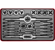 ЗУБР 24 предм., сталь 9ХС, набор метчиков и плашек (28116-H24)