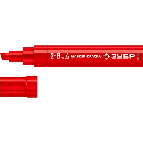 ЗУБР МК-800 красный, 2-8 мм клиновидный маркер-краска (06327-3) ЗУБР МК-800 красный, 2-8 мм клиновидный маркер-краска (06327-3)