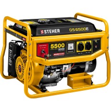 STEHER 5500 Вт, бензиновый генератор с электростартером (GS-6500E)
