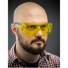 KRAFTOOL ULTRA, открытого типа, жёлтые, стекло увеличенного размера устойчивое к царапинам и запотеванию, защитные очки (110462)