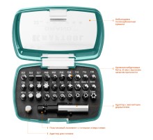 KRAFTOOL Grand-32, с магнитным адаптером 32 шт, набор бит (26083-H32)
