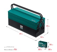 KRAFTOOL GRAND-152, 152 предм., (1/2″+1/4″), Универсальный набор инструмента (27978-H152)