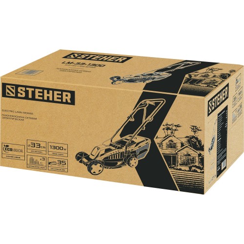 STEHER 1300 Вт, ш/с 33 cм, сетевая газонокосилка (LM-33-1300)
