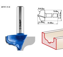 ЗУБР 31.8 x 16 мм, радиус 6.3 мм, фреза пазовая фасонная №2, Профессионал (28741-31.8)