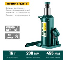 KRAFTOOL KRAFT-LIFT, 16 т, 230 - 460 мм, бутылочный гидравлический домкрат (43462-16)