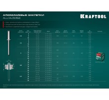 KRAFTOOL Alu (Al5052), 4.0 x 6 мм, 1000 шт, алюминиевые заклепки (311701-40-06)