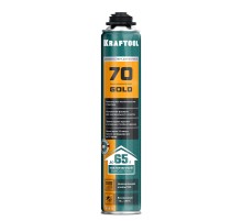 KRAFTOOL GOLD 65, 850 мл, выход до 65 л, мелкопористая, пистолетная всесезонная, SVS, не залипающий клапан, монтажная пена (41194)