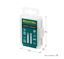 KRAFTOOL 36 мм, 4 шт, набор бит для ударной отвертки (25551)