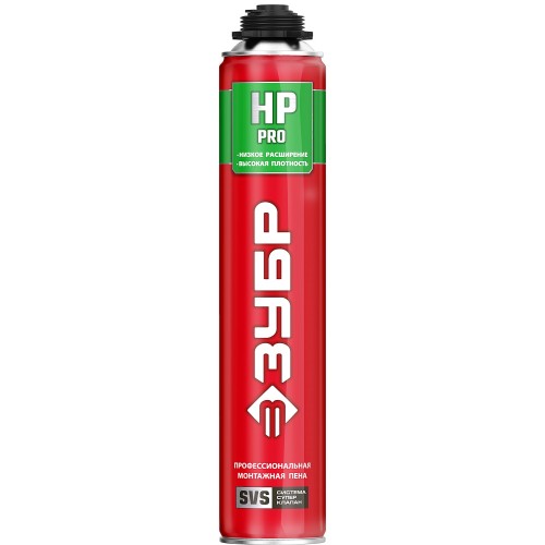 ЗУБР PRO HP, 800 мл, пистолетная, с низким расширением, выход до 50л, монтажная пена (41148) ЗУБР PRO HP, 800 мл, пистолетная, с низким расширением, выход до 50л, монтажная пена (41148)