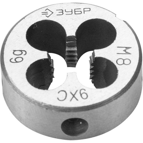 ЗУБР М8 x 1.0 мм, сталь 9ХС, плашка круглая ручная (4-28022-08-1.0) ЗУБР М8 x 1.0 мм, сталь 9ХС, плашка круглая ручная (4-28022-08-1.0)