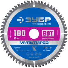 ЗУБР Мультирез, 180 x 30 мм, 60Т, пильный диск по алюминию, Профессионал (36907-180-30-60)
