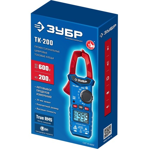 ЗУБР ТК200 Цифровые токовые клещи (59828) ЗУБР ТК200 Цифровые токовые клещи (59828)
