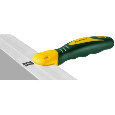 KRAFTOOL 450 мм, широкое полотно, алюминиевая направляющая, двухкомпонентная ручка, нержавеющий, фасадный шпатель (10036-450)