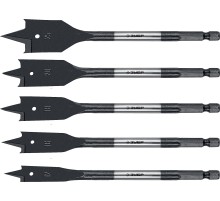 ЗУБР 5 шт, 12-16-18-20-25 мм, хвостовик HEX 1/4″, набор перовых сверл по дереву (29505-H5)