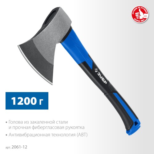ЗУБР Фибергласс, 1200/1380 г, 430 мм, кованый топор, Профессионал (2061-12) ЗУБР Фибергласс, 1200/1380 г, 430 мм, кованый топор, Профессионал (2061-12)