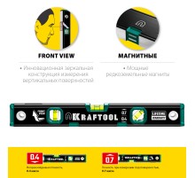 KRAFTOOL 400 мм, усиленный профиль, с зеркальным глазком, магнитный уровень (34785-40)