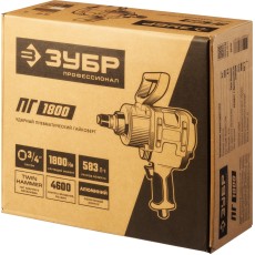 ЗУБР ПГ-1800, 3/4″, 1800 Н·м, ударный пневматический гайковерт, Профессионал (64230)