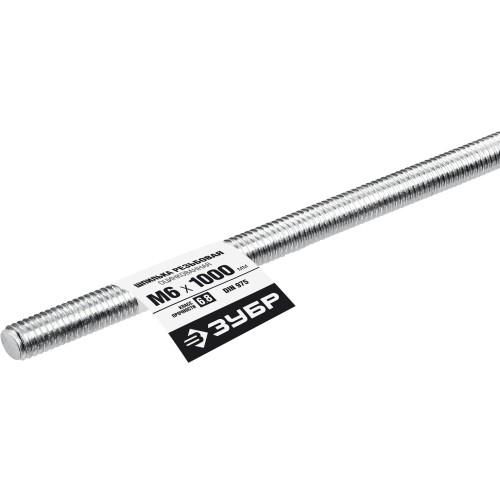 ЗУБР DIN 975, кл. пр. 6.8, М6 x 1000 мм, резьбовая шпилька, 1 шт, Профессионал (30336-06-1) ЗУБР DIN 975, кл. пр. 6.8, М6 x 1000 мм, резьбовая шпилька, 1 шт, Профессионал (30336-06-1)