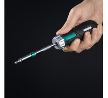 KRAFTOOL EXTREM набор: рычажная реверсивная отвертка с битами 6 шт (25899)