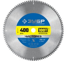 ЗУБР Чисторез, 400 x 30 мм, 100Т, пильный диск по дереву, Профессионал (36905-400-30-100)