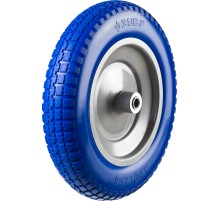 ЗУБР КПУ-1, 3.25″ х 350 мм, для тачек (арт. 39901, 39976), стальной диск, подшипник - 16 мм, полиуретановое колесо, Профессионал (39912-1)