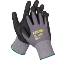 KRAFTOOL PRECISION, XL (10), эластичные перчатки для точных работ, вспененное нитриловое покрытие, 15 класс (11285-XL)
