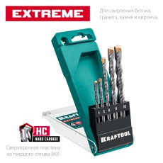 KRAFTOOL Extreme, 5 шт: 4-5-6-8-10 мм, трехгранный хвостовик, набор сверл по бетону (29166-H5)
