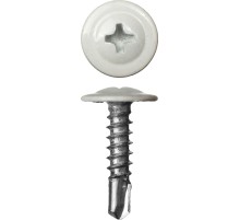 ЗУБР ПШМ-С 9003, 19 х 4.2 мм, белый, 450 шт, саморез с пресс-шайбой и сверлом (300211-42-019-9003)