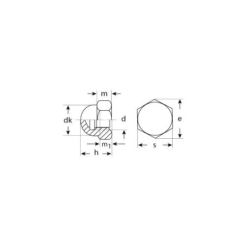 ЗУБР DIN 1587, M6, цинк, 5 кг, колпачковая гайка (303680-06) ЗУБР DIN 1587, M6, цинк, 5 кг, колпачковая гайка (303680-06)