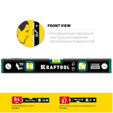 KRAFTOOL 400 мм, с зеркальным глазком, уровень (34781-40)