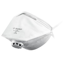 ЗУБР класс защиты FFP1, плоская, фильтрующая полумаска с клапаном выдоха (11166)