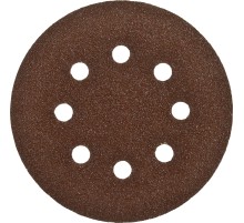Круг шлифовальный ЗУБР ″СТАНДАРТ″ из абразивной бумаги на велкро основе, 8 отв., Р80, 125мм, 5шт