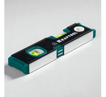 KRAFTOOL KOMPAKT-200, 200 мм, усиленный профиль, с зеркальным глазком, компактный магнитный уровень (34782)