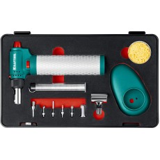 KRAFTOOL Multi torch, 30 - 150 Вт, 1300°С, набор 8 в 1: горелка, фен, пьезоподжиг, газовый паяльник (55506-H8)