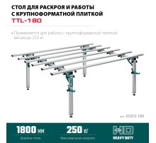 KRAFTOOL TTL-180 180х140х70 см, макс 250 кг, стол для работ с крупноформатными листовыми материалами (33253-180)
