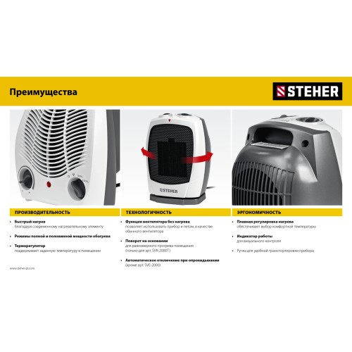 STEHER 2 кВт, тепловентилятор (SVE-2000)
