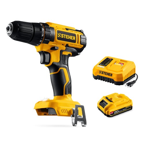 STEHER 20 В, 40 Н·м, 1 АКБ LMS (2 А·ч), дрель-шуруповерт (CD-40-21)