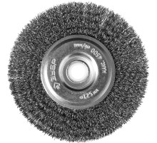 ЗУБР 125 х 12.7 мм, витая, стальная проволока 0.3 мм, дисковая щетка-крацовка для точильно-шлифовального станка, Профессионал (35185-125)