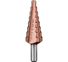 ЗУБР Кобальт, 6-20 мм, 8 ступеней, сталь Р6М5, кобальтовое покрытие, ступенчатое сверло, Профессионал (29672-6-20-8)