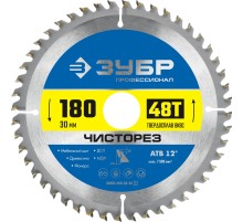 ЗУБР Чисторез, 180 x 30 мм, 48Т, пильный диск по дереву, Профессионал (36905-180-30-48)