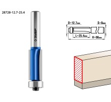 ЗУБР 12.7 x 25.4 мм, хвостовик 8 мм, фреза кромочная с нижним подшипником (3 лезвия), Профессионал (28728-12.7-25.4)
