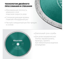 KRAFTOOL KERAMO, 230 мм, (22.2 мм, 10 х 2.2 мм), сплошной алмазный диск (36684-230)